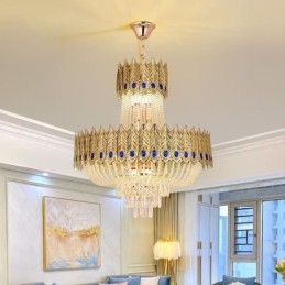 Krystall Pendellampe Luksuriøs Dekorativ Taklampe 60 Cm