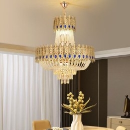 Krystall Pendellampe Luksuriøs Dekorativ Taklampe 60 Cm