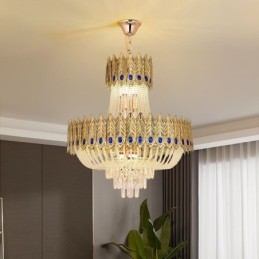 Krystall Pendellampe Luksuriøs Dekorativ Taklampe 60 Cm