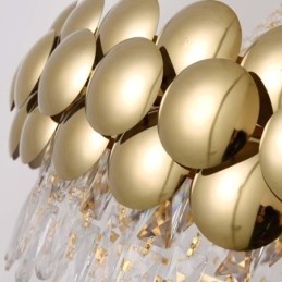 Krystall Pendellampe Galvanisert Gull Dupleks Luksuriøs Dekorativ Taklampe 80 Cm