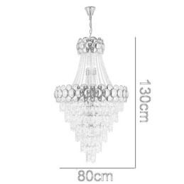 Krystall Pendellampe Galvanisert Gull Dupleks Luksuriøs Dekorativ Taklampe 80 Cm