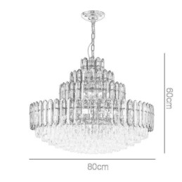 Krystall Pendellampe Med Fire Lag, Luksuriøs Dekorativ Taklampe, 80 Cm
