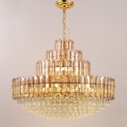 Krystall Pendellampe Med Fire Lag, Luksuriøs Dekorativ Taklampe, 80 Cm