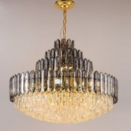 Krystall Pendellampe Med Fire Lag, Luksuriøs Dekorativ Taklampe, 80 Cm