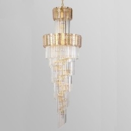 Gullkrystall Pendellampe Luksuriøs Dekorativ Taklampe 60 * H180 Cm