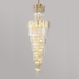 Gullkrystall Pendellampe Luksuriøs Dekorativ Taklampe 60 * H180 Cm