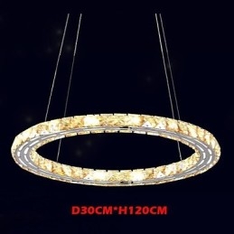 Krystall Pendellampe Belysningslamper Moderne Armaturer Rav K9 Krystall Rund Enkel Ring 30 Cm