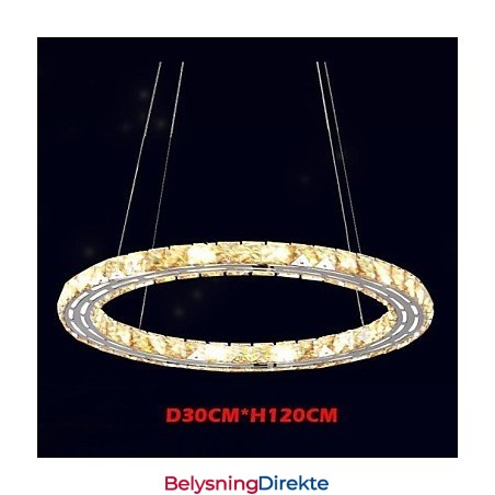 Krystall Pendellampe Belysningslamper Moderne Armaturer Rav K9 Krystall Rund Enkel Ring 30 Cm