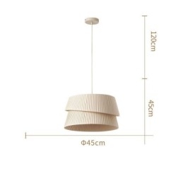 Pendellampe I Fransk Kremfarget Stil Med Dobbel Stoffskjerm Og Taklampe