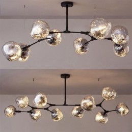 Nordisk Taklampe Moderne Galvanisert Lampeskjerm I Farget Glass