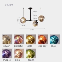 Nordisk Taklampe Moderne Galvanisert Lampeskjerm I Farget Glass