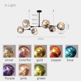 Nordisk Taklampe Moderne Galvanisert Lampeskjerm I Farget Glass