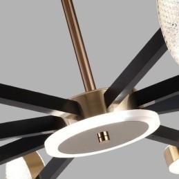 Minimalistisk Pendellampe Med Ni Hoder, Sirkelformet Taklampe