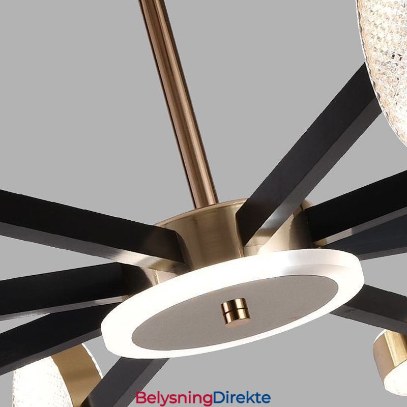 Minimalistisk Pendellampe Med Ni Hoder, Sirkelformet Taklampe