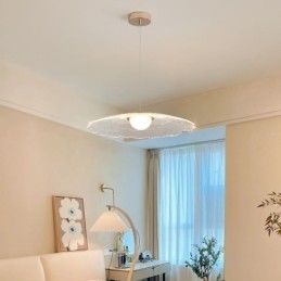 Pendellampe I Akryl Med Blomsterpanne Og Taklampe