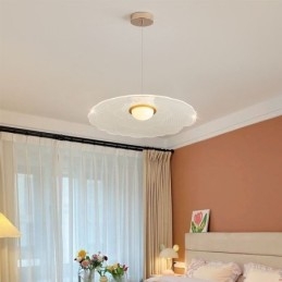 Pendellampe I Akryl Med Blomsterpanne Og Taklampe