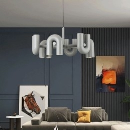 Rund Pendellampe I Smijern, U-Formet Taklampe, 90 Graders Roterende Skjerm