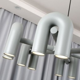 Rund Pendellampe I Smijern, U-Formet Taklampe, 90 Graders Roterende Skjerm