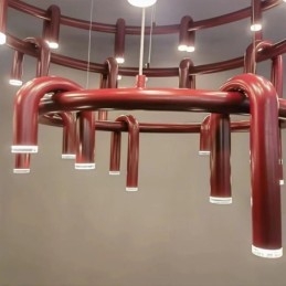 Taklampe Moderne Nordisk Duplex Bygning Sirkulær U-Formet Pendellampe