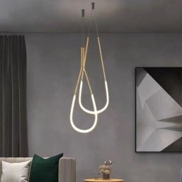 Pendellampe Creative Line Bambus Taklampe Svart Gull