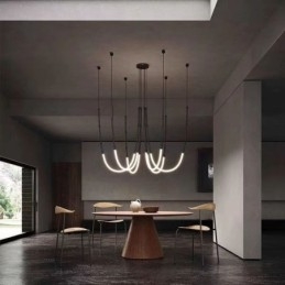 Taklampe Creative Line Bambus Hengelampe Svart Gull