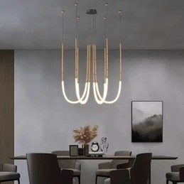 Taklampe Creative Line Bambus Hengelampe Svart Gull