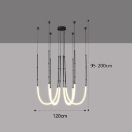 Taklampe Creative Line Bambus Hengelampe Svart Gull