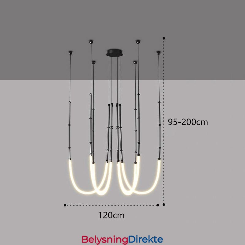 Taklampe Creative Line Bambus Hengelampe Svart Gull