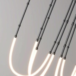 Taklampe Creative Line Bambus Hengelampe Svart Gull