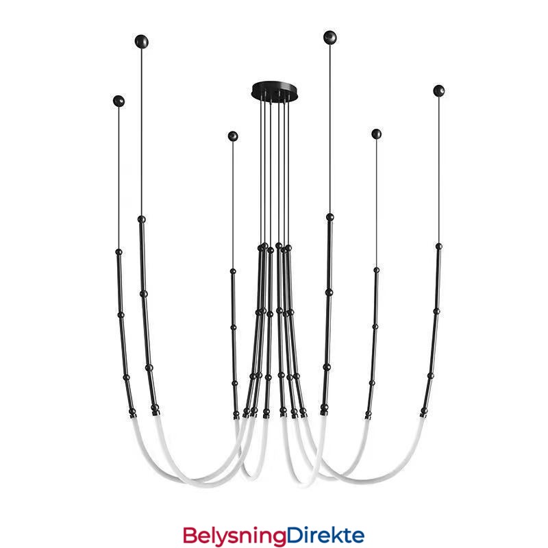 Taklampe Creative Line Bambus Hengelampe Svart Gull