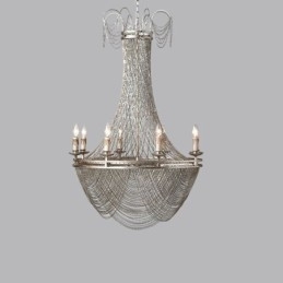 Aluminiumskjede-Anhengslampe Kreativ Lampe Luksuriøs Dusk Dekorativ Lampe Gull Sølv