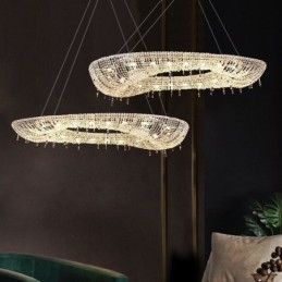 Krystall Pendellampe Moderne Luksuriøs Oval Taklampe