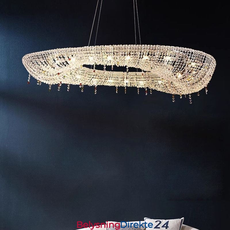 Krystall Pendellampe Moderne Luksuriøs Oval Taklampe