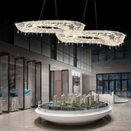 Krystall Pendellampe Moderne Luksuriøs Oval Taklampe