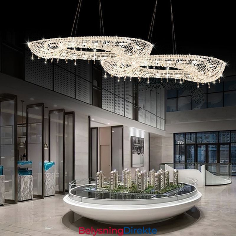 Krystall Pendellampe Moderne Luksuriøs Oval Taklampe
