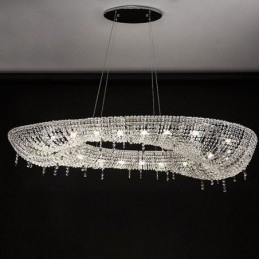 Krystall Pendellampe Moderne Luksuriøs Oval Taklampe