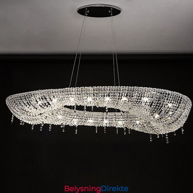 Krystall Pendellampe Moderne Luksuriøs Oval Taklampe