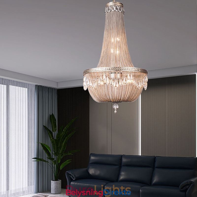 Dusk Pendellampe Retro Amerikansk Dupleks Aluminiums Kjede Taklampe