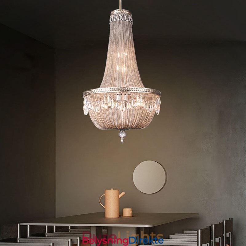 Dusk Pendellampe Retro Amerikansk Dupleks Aluminiums Kjede Taklampe