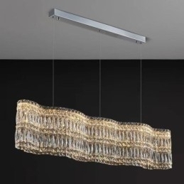 Lang Krystall Pendellampe Luksuriøs Dekorasjonstaklampe