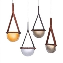 Moderne Minimalistisk Taklampe I Glass Med Belteform