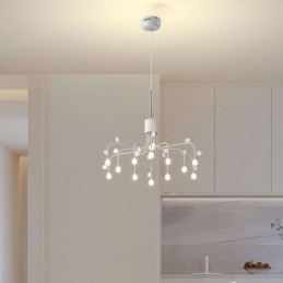 Pendellampe Nordisk Kreativ Naturhvit Taklampe 14 Lys