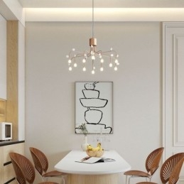 Pendellampe Nordisk Kreativ Naturhvit Taklampe 14 Lys