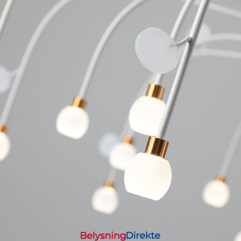 Pendellampe Nordisk Kreativ Naturhvit Taklampe 14 Lys