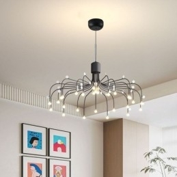 Pendellampe Nordisk Kreativ Naturhvit Taklampe 30 Lys
