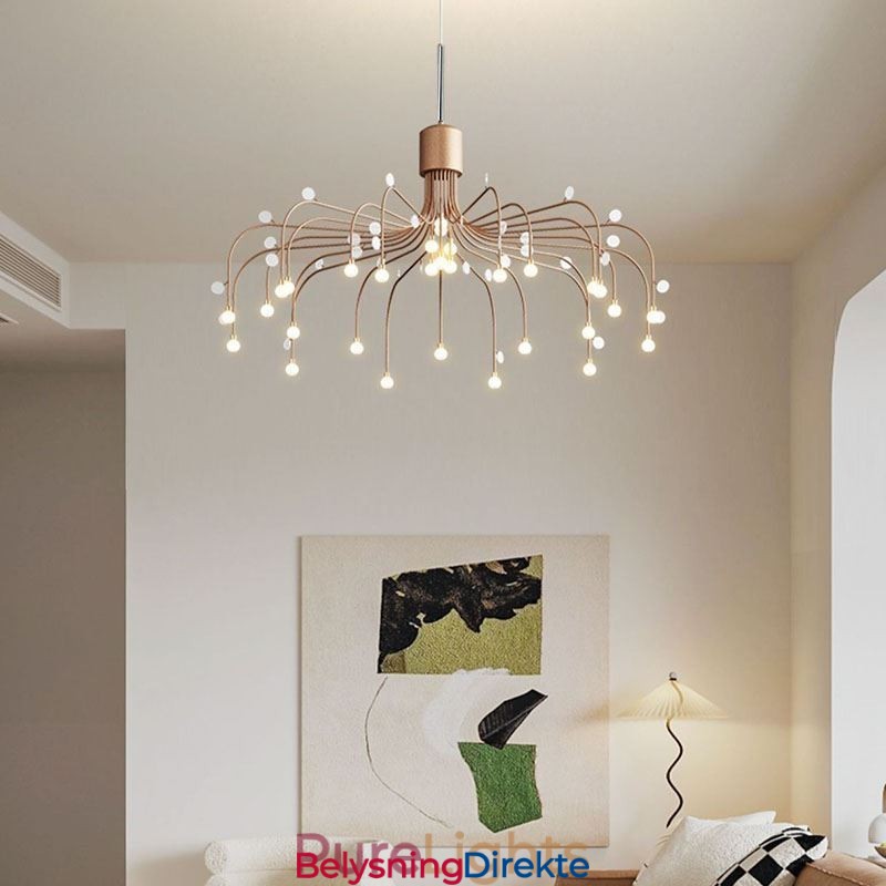 Pendellampe Nordisk Kreativ Naturhvit Taklampe 30 Lys