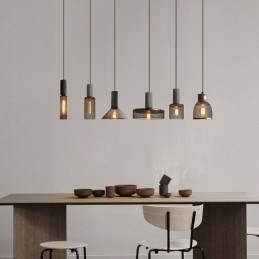 Svart Pendellampe I Sement, Landlig Retro-Taklampe
