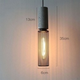 Svart Pendellampe I Sement, Landlig Retro-Taklampe