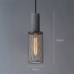 Svart Pendellampe I Sement, Landlig Retro-Taklampe
