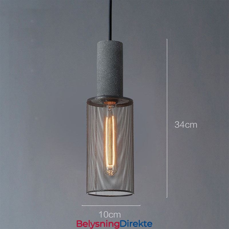 Svart Pendellampe I Sement, Landlig Retro-Taklampe